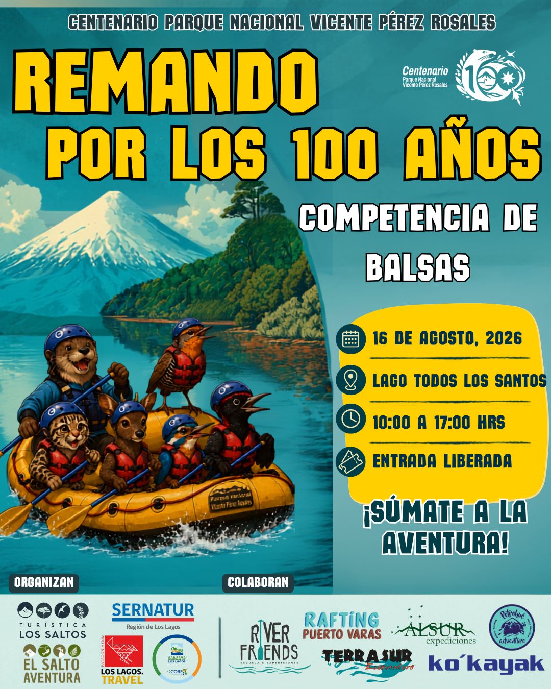 Afiche competencia de balsas